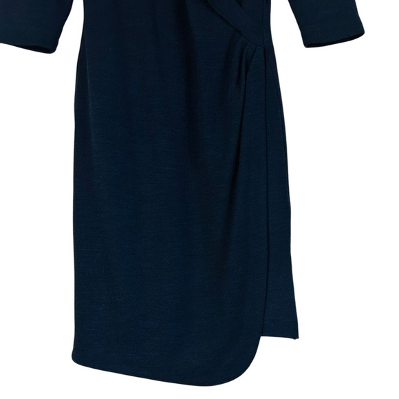 BROOKS BROTHERS STRETCH WOOL WRAP EFFECT NAVY DRESS SIZE 8 - Picture 7 of 14